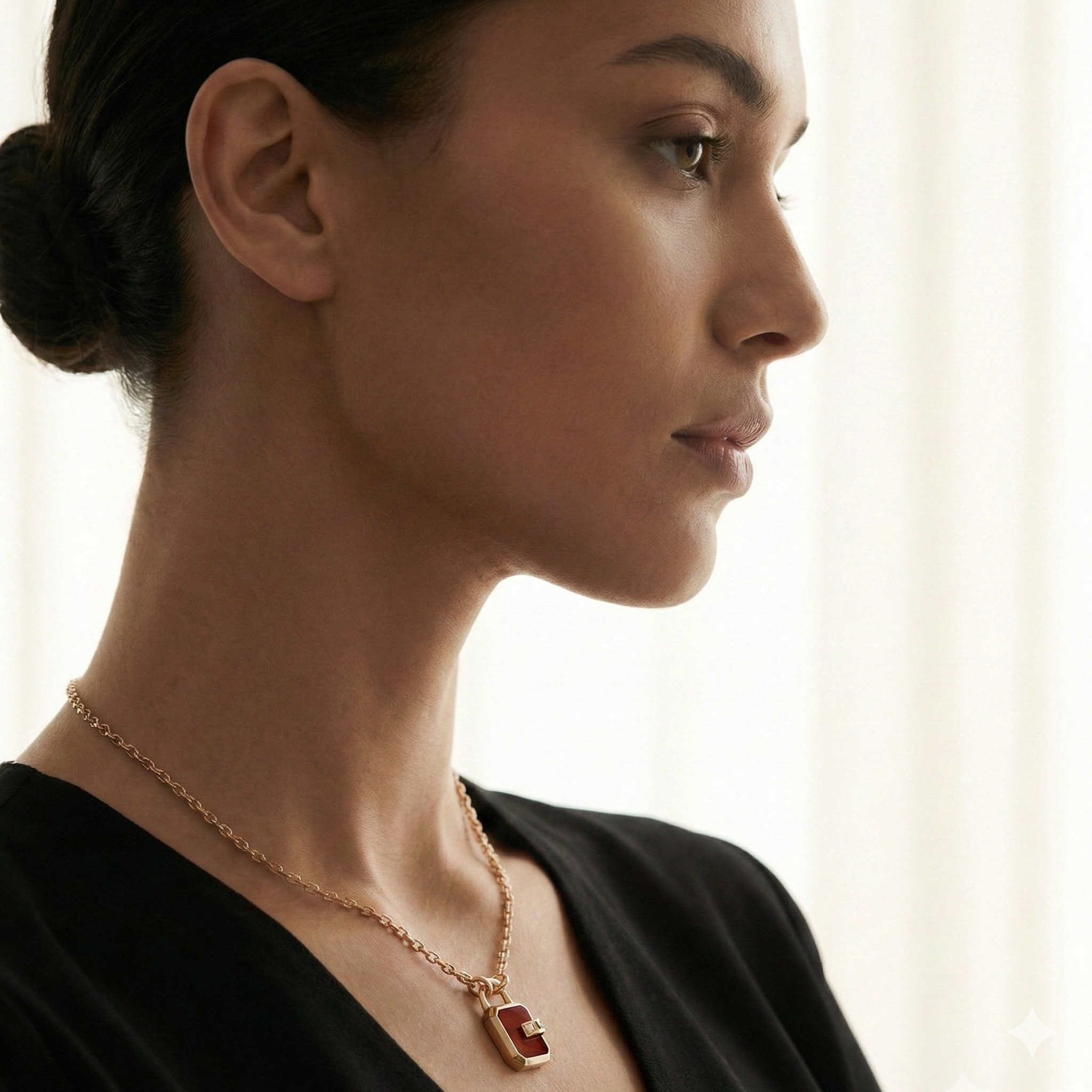 Mini Padlock, Carnelian