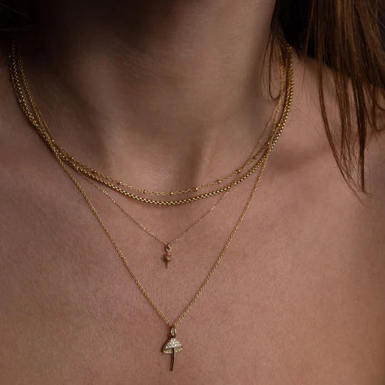 Pavé Mushroom Pendant by Talon Jewelry - At Present Jewelry