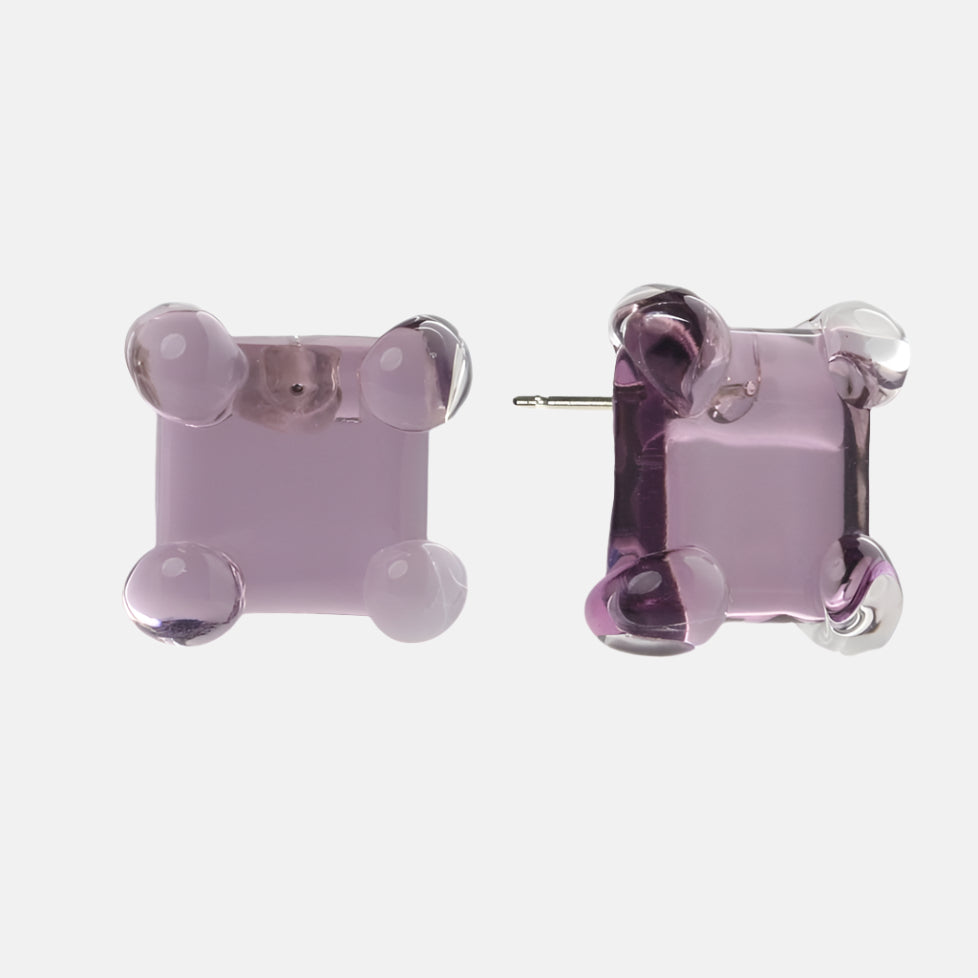 Square Prong Set Earrings by KEANE - At Present Jewelry