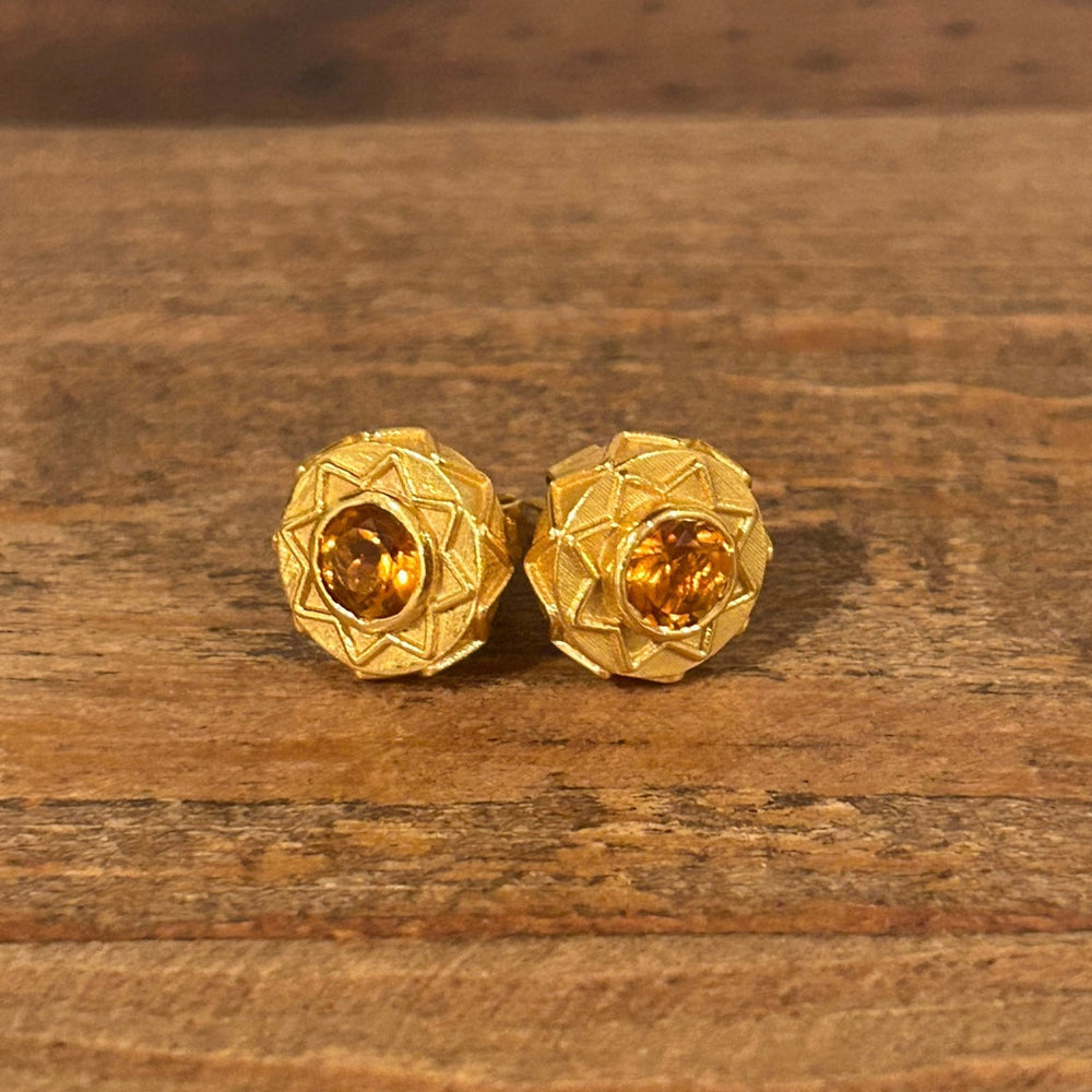 Eli Stud Earrings, Citrine by ELIBURCH - At Present Jewelry