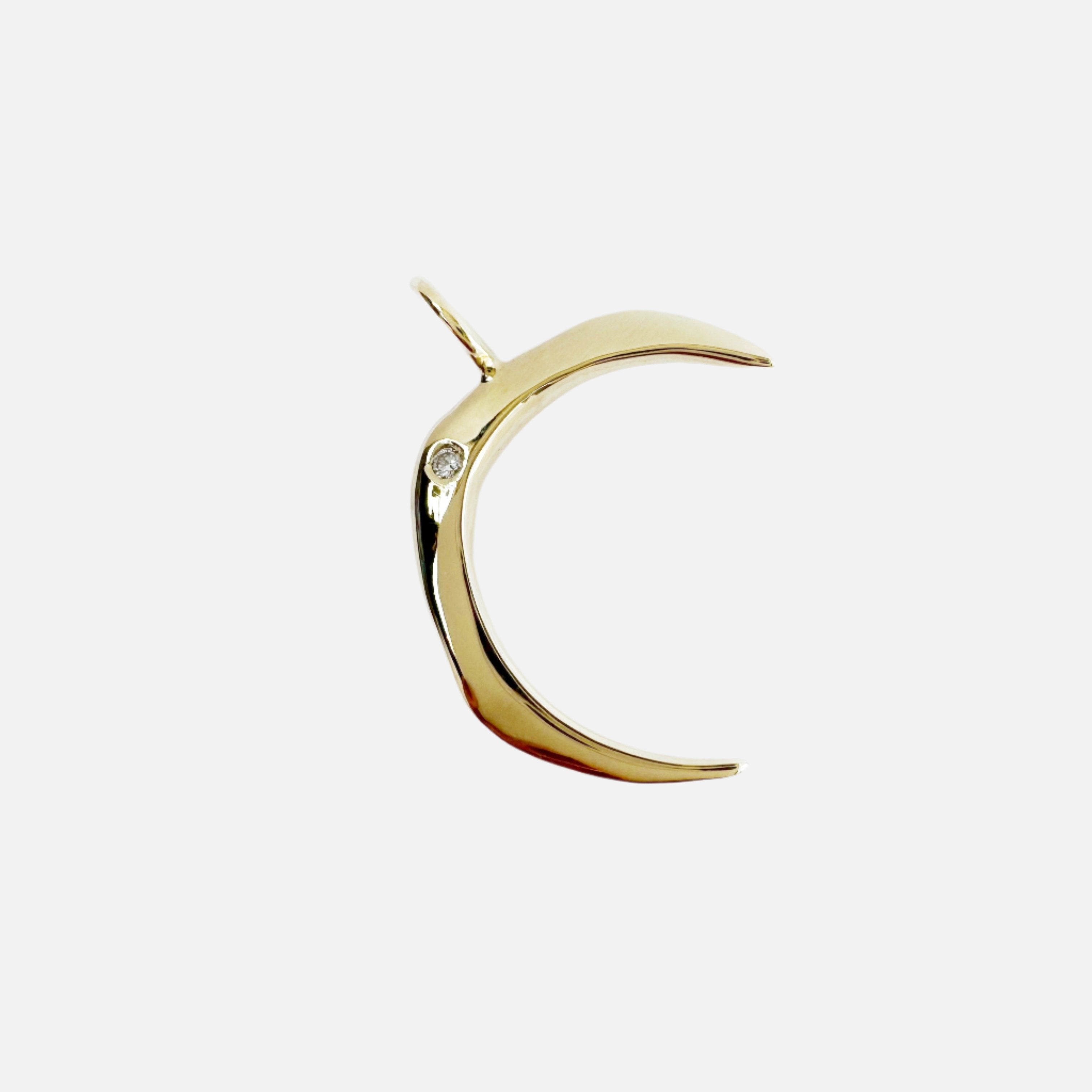 Luna Moon Diamond Charm by Rebecca Pinto - At Present Jewelry