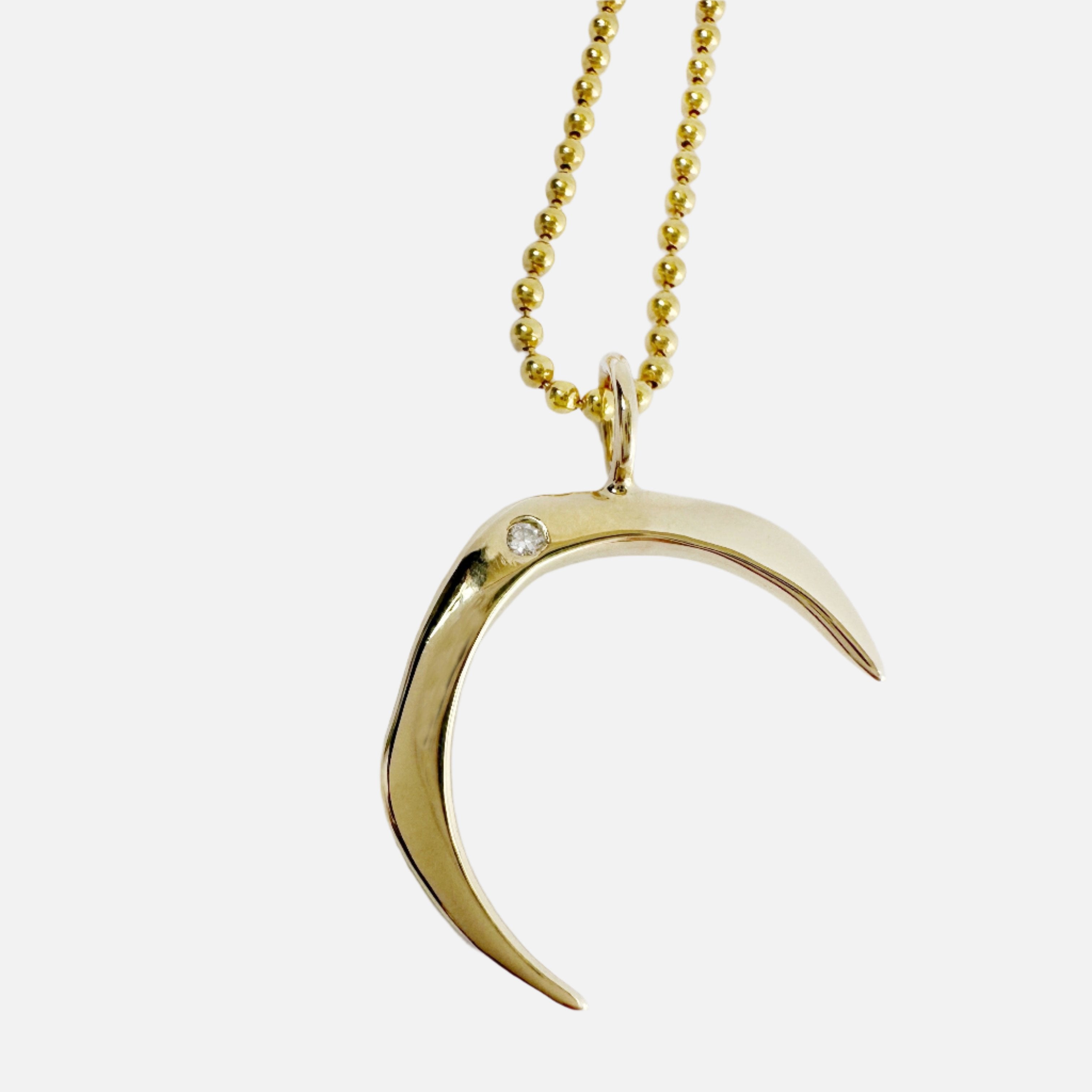 Luna Moon Diamond Charm by Rebecca Pinto - At Present Jewelry