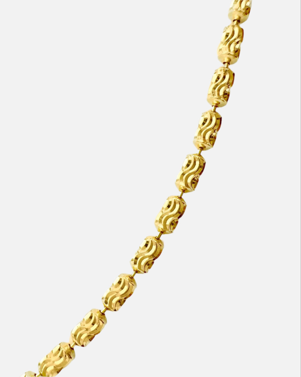 Large Diamond Cut Barrel Chain by Rebecca Pinto - At Present Jewelry