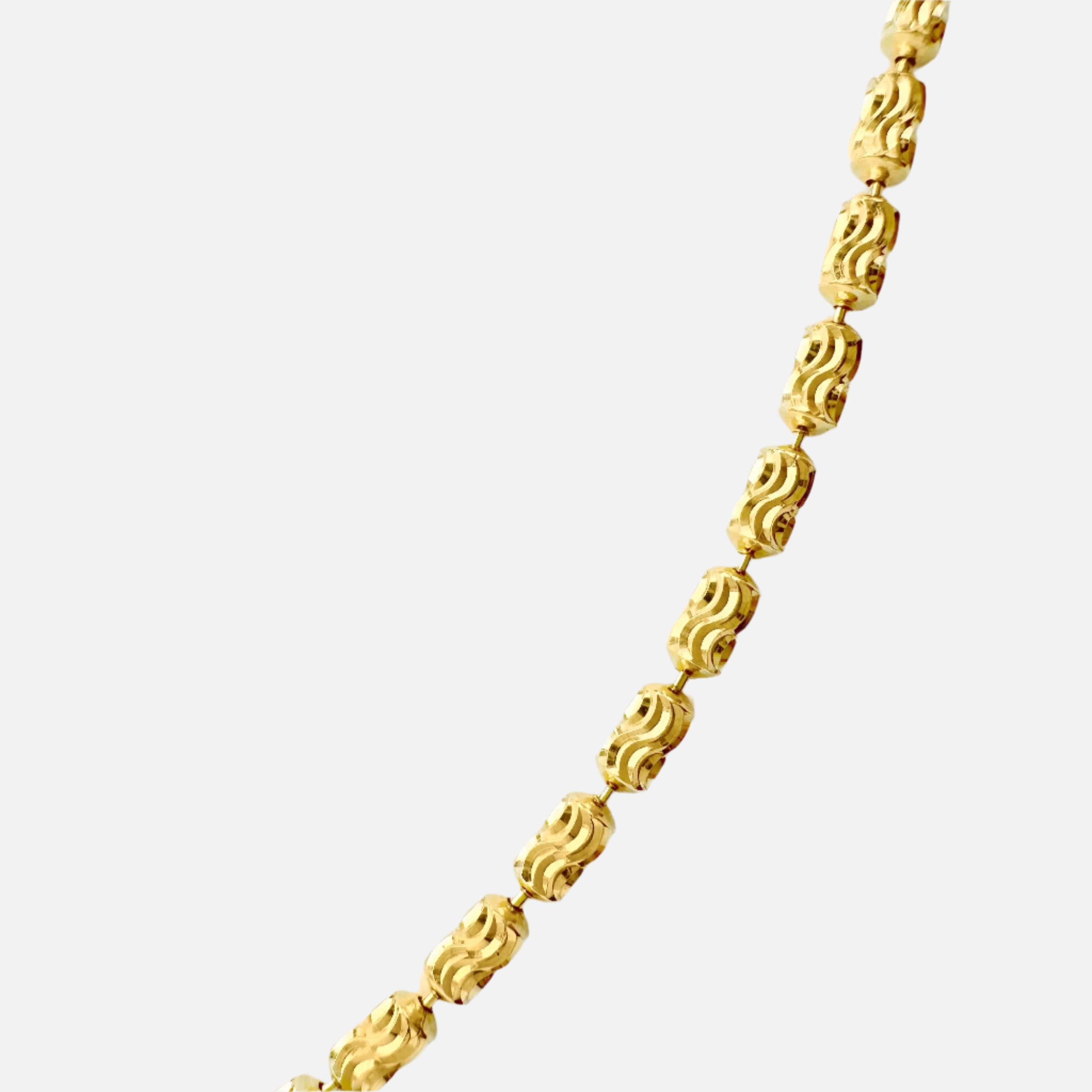 Large Diamond Cut Barrel Chain by Rebecca Pinto - At Present Jewelry