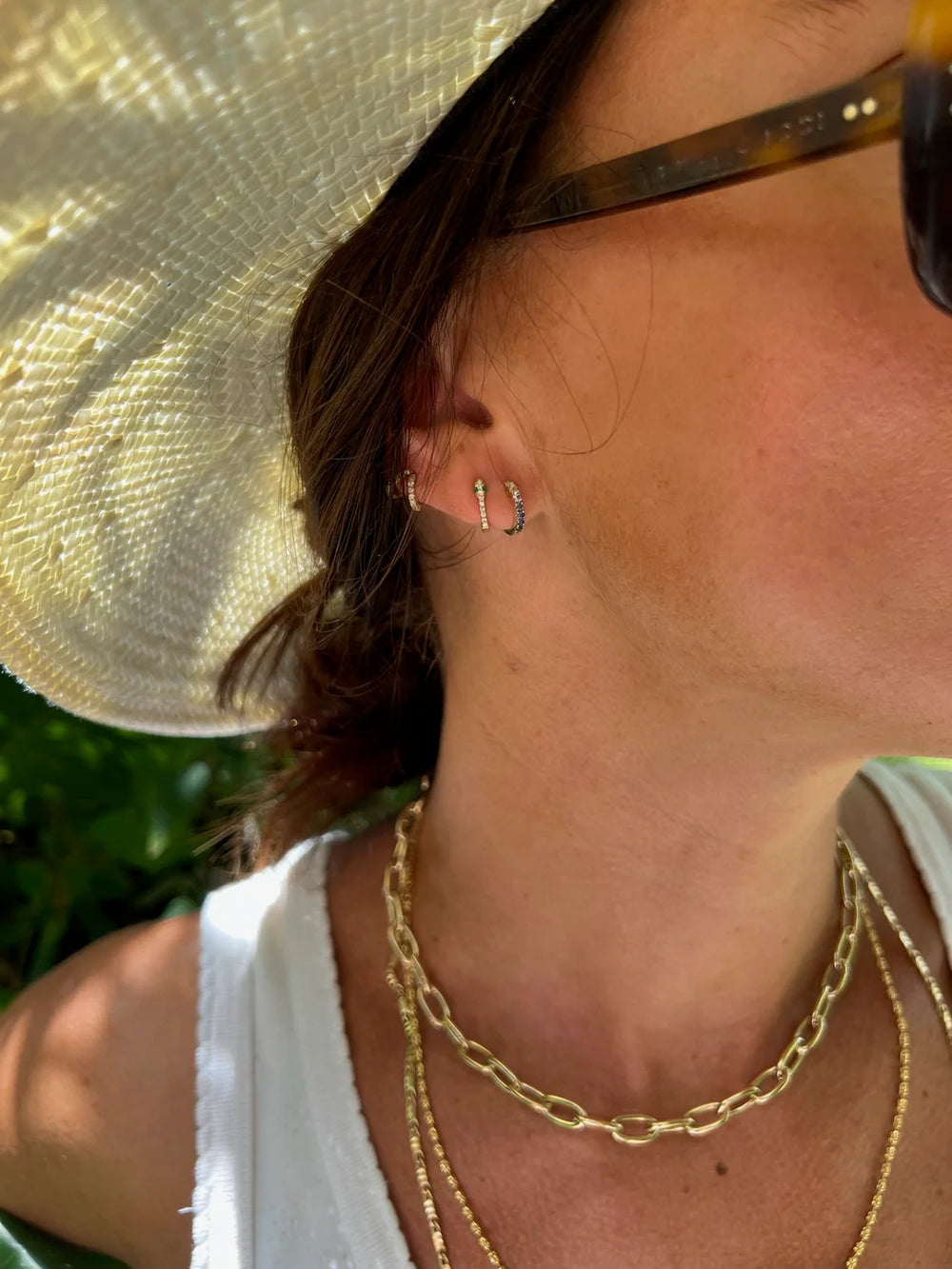 Ombre Blue Sapphire Huggies by Rebecca Pinto - At Present Jewelry