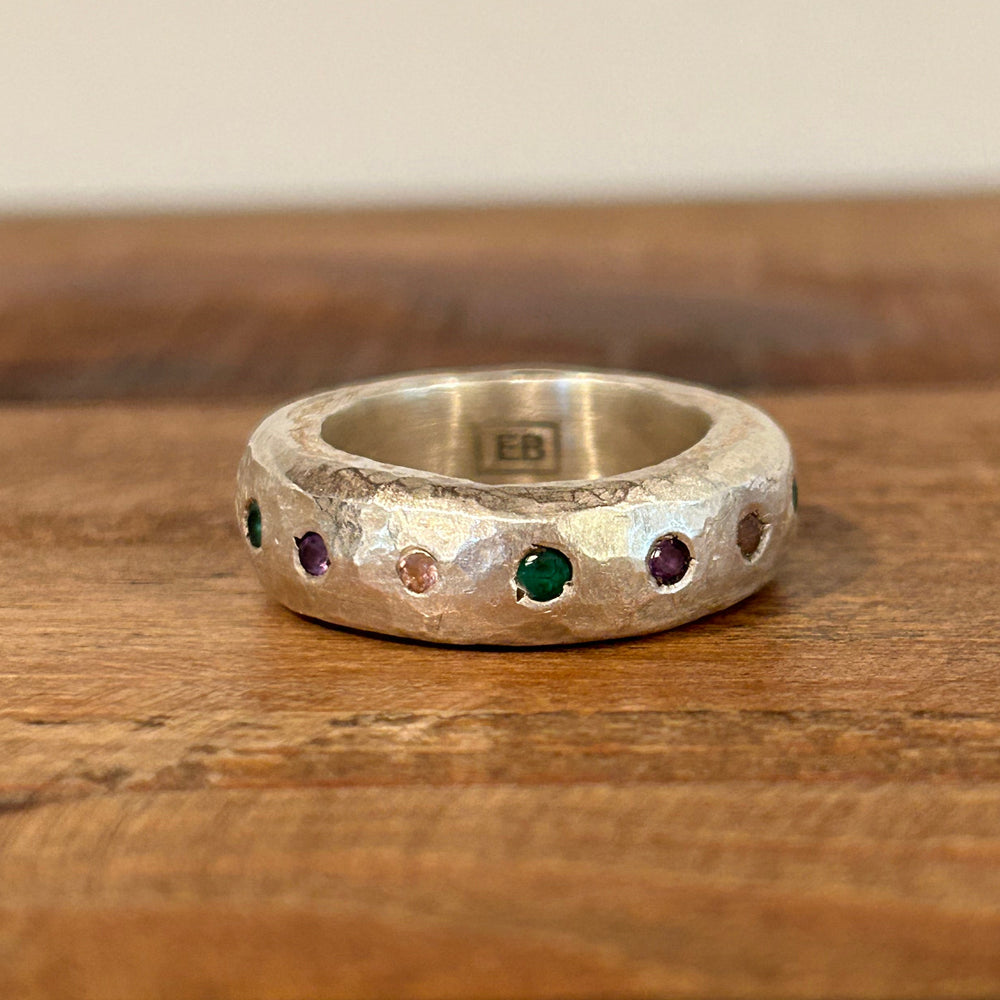 Mini Leo Ring, Tourmaline and Emerald by ELIBURCH - At Present Jewelry