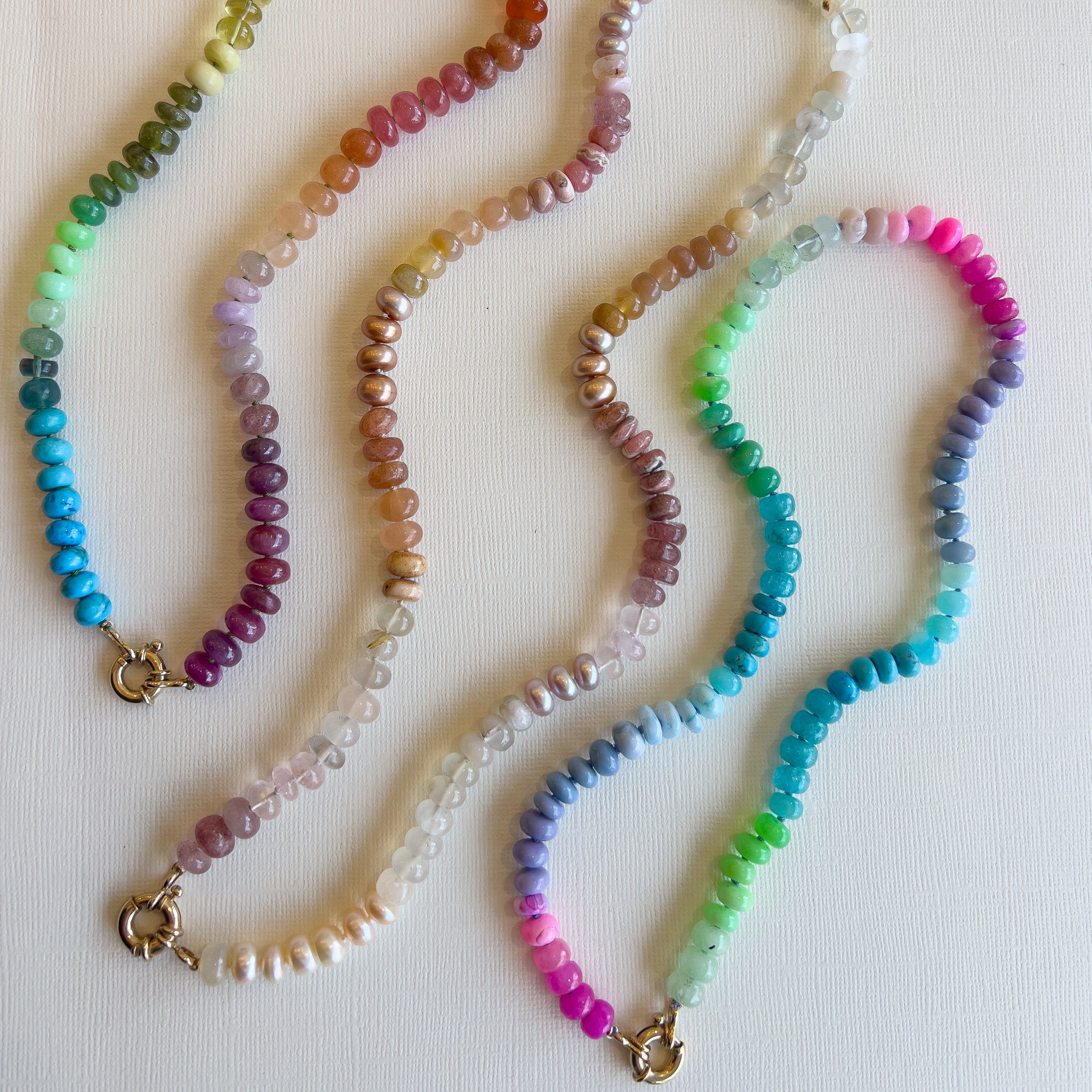 Tropical Luminous Rainbow Gemstone Necklace