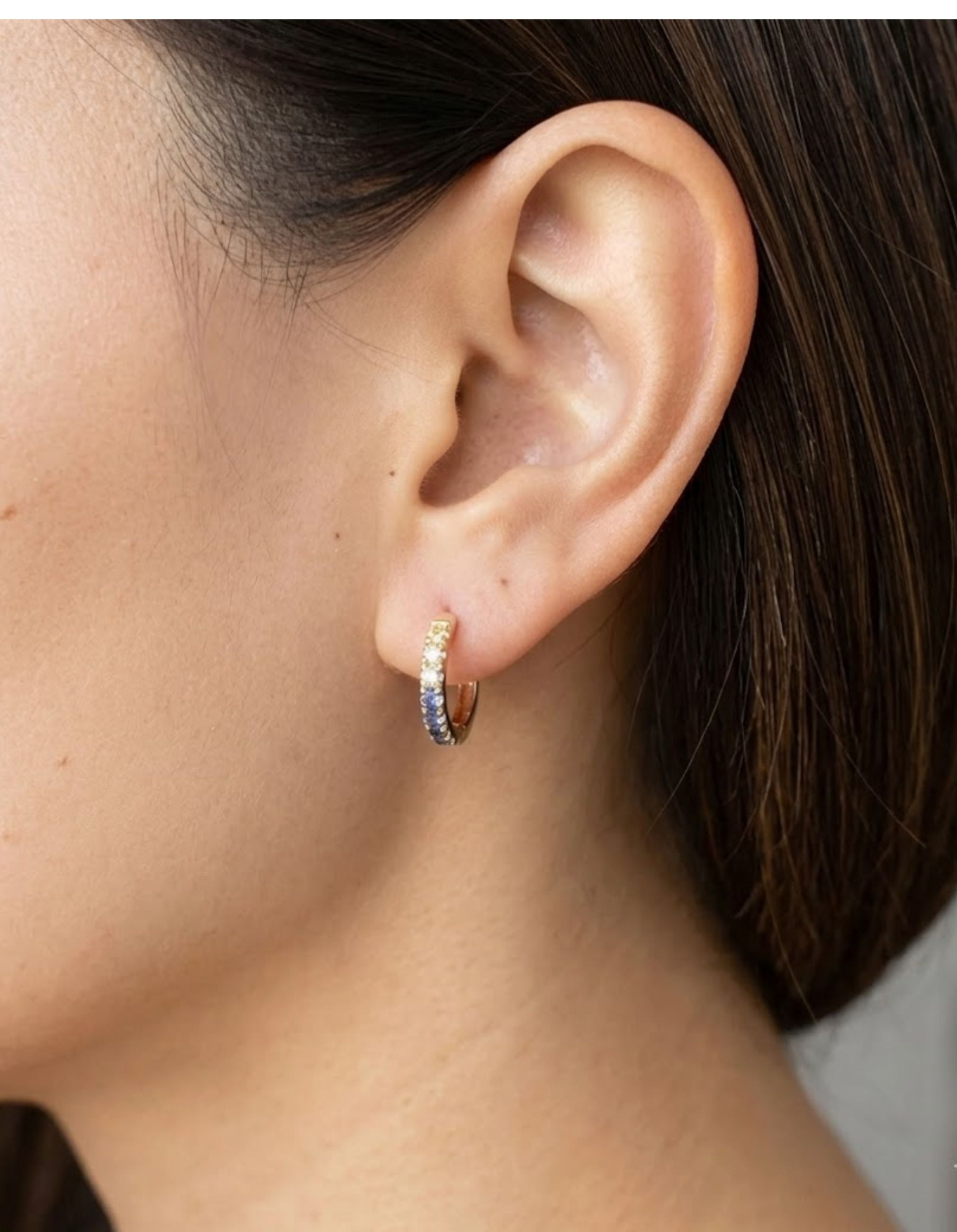 Ombre Blue Sapphire Huggie