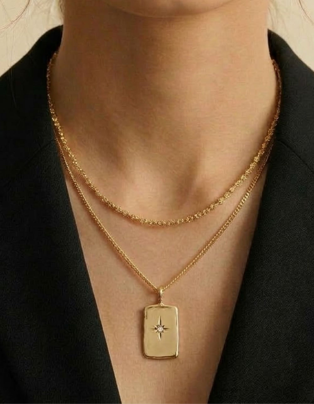 Rectangle North Star Charm