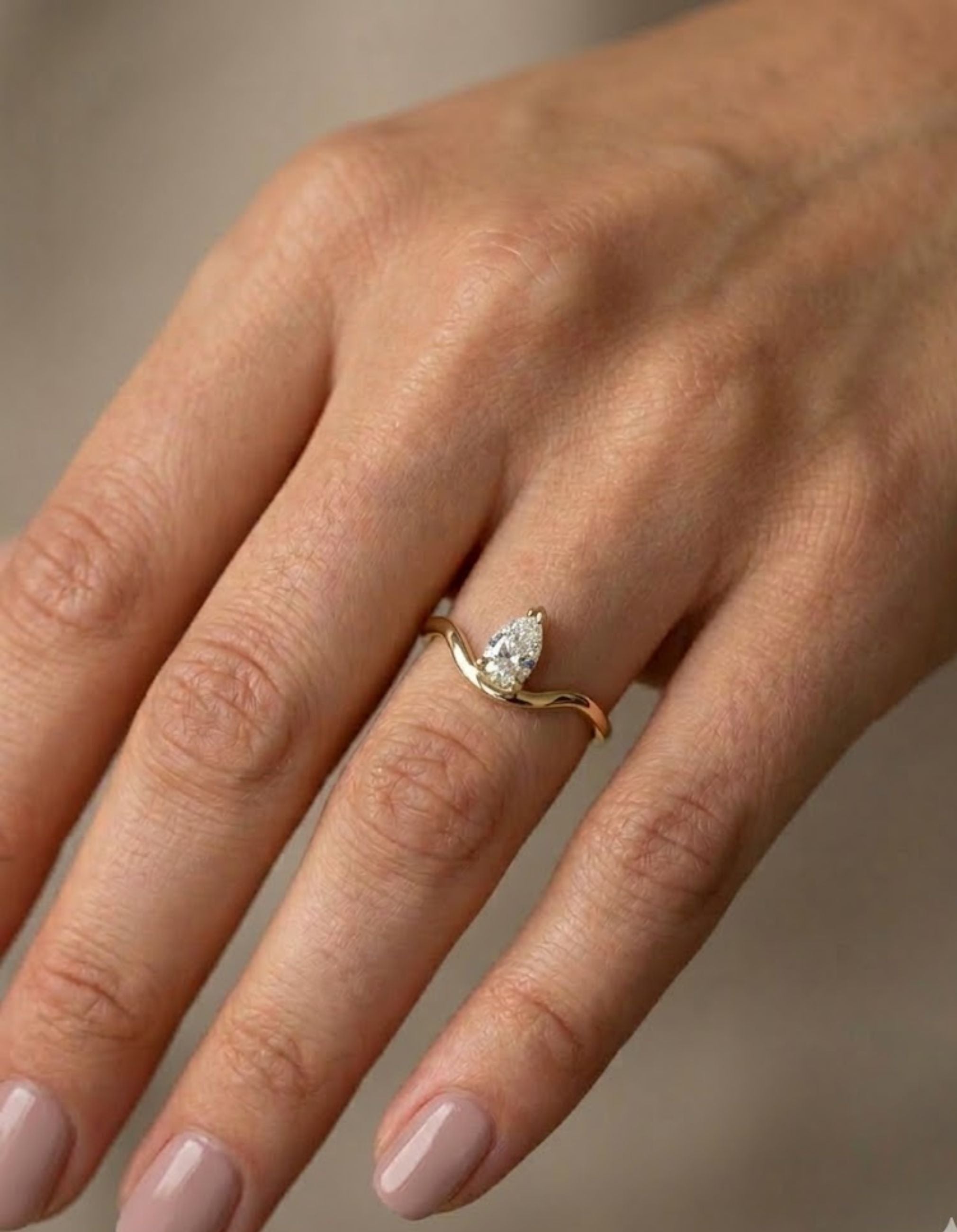 Solitaire Drop Nalu Band Ring by Labulgara - At Present Jewelry