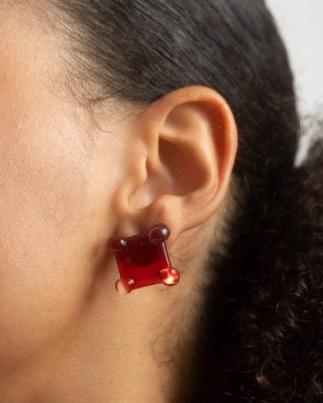 Square Prong Set Earrings by KEANE - At Present Jewelry