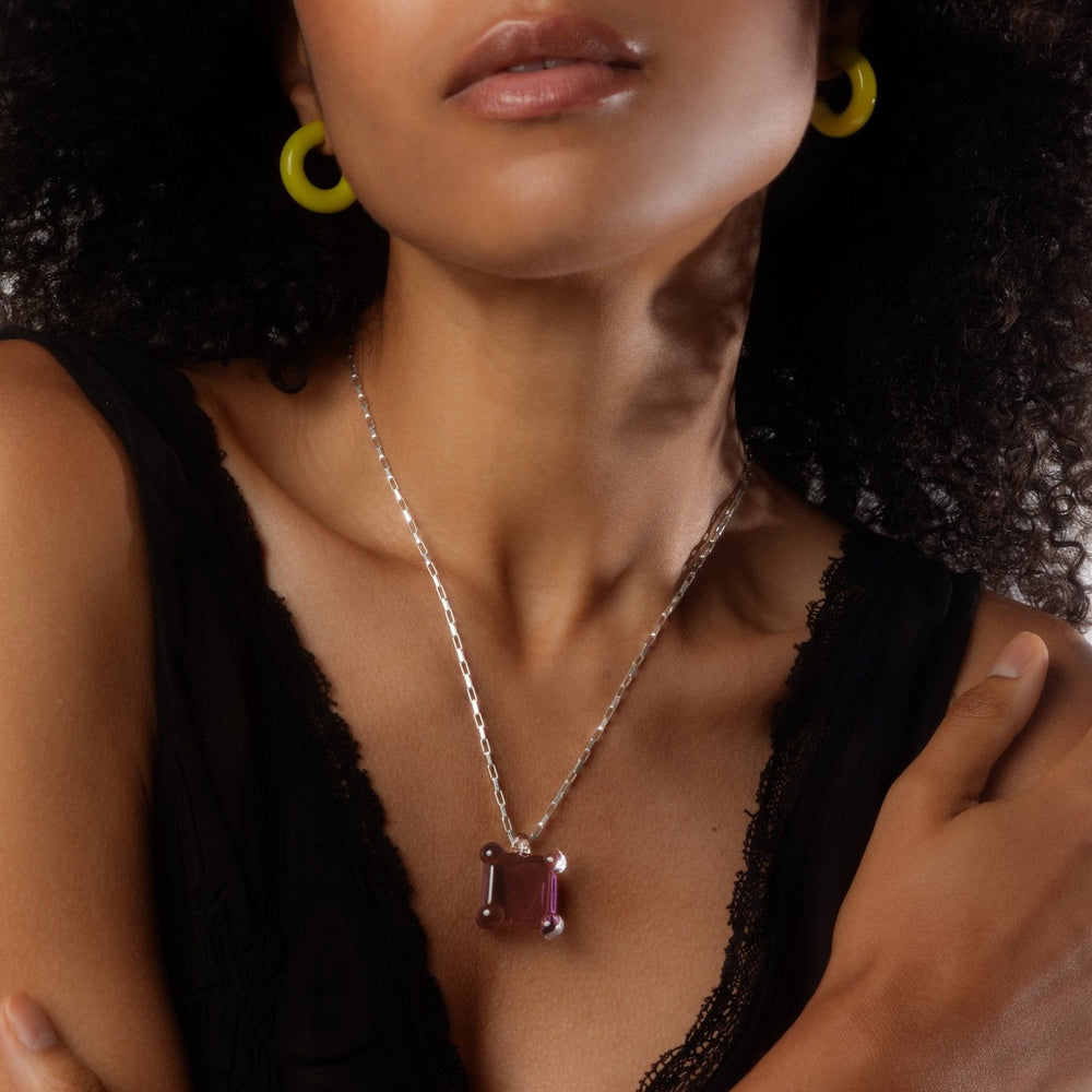 Prong Square Necklace by KEANE - At Present Jewelry