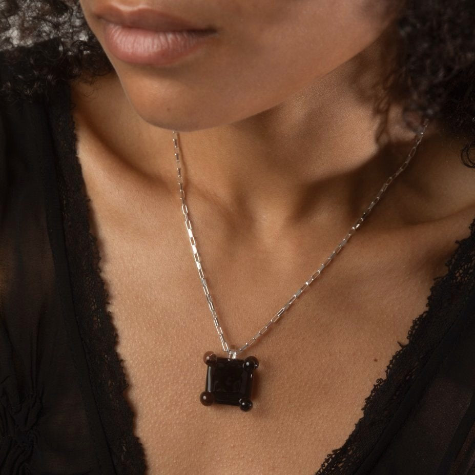 Prong Square Necklace by KEANE - At Present Jewelry