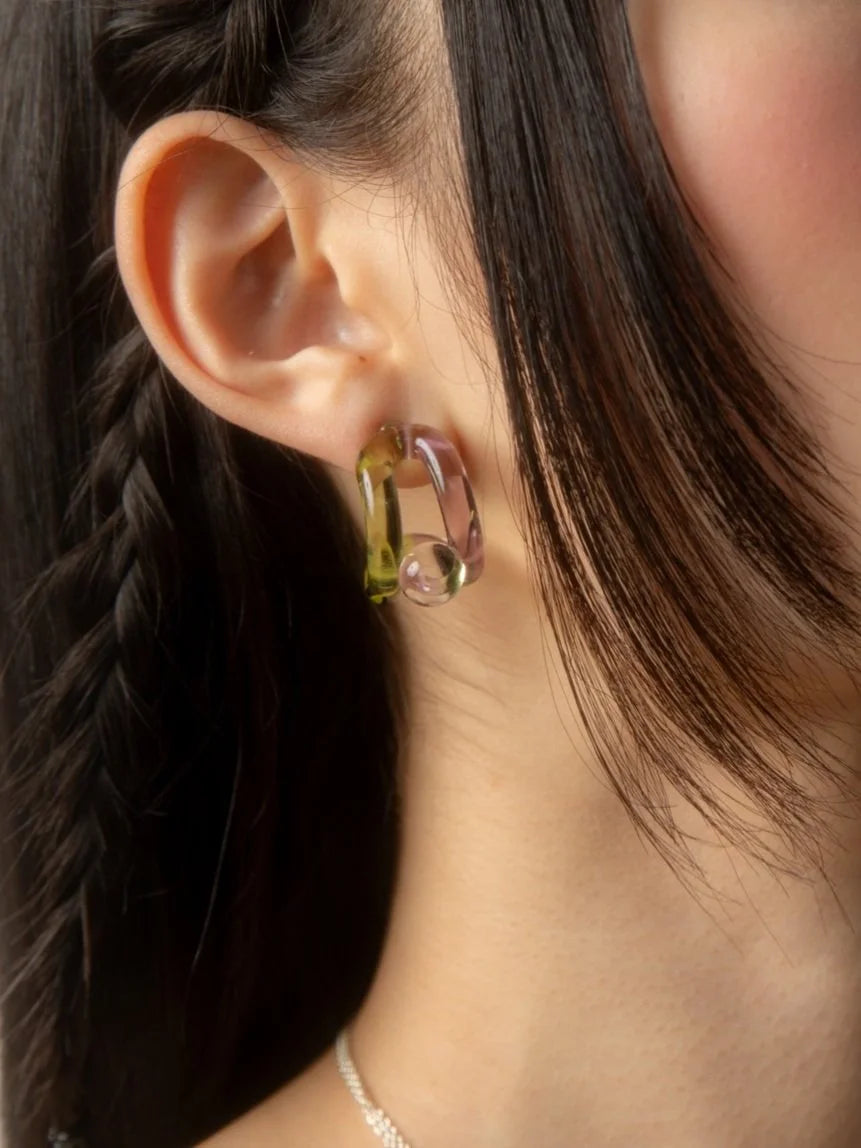 Ribbon Hoop Earrings