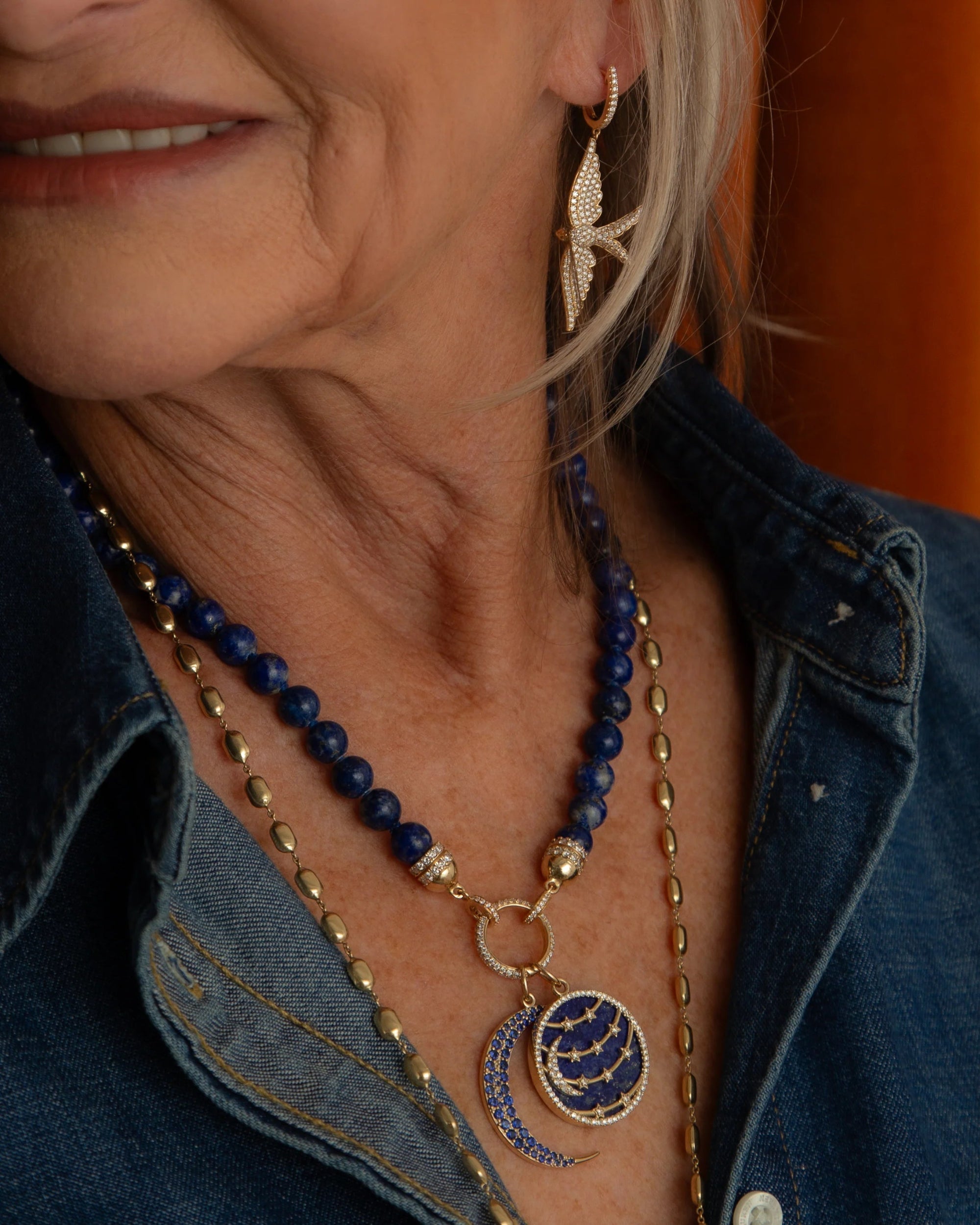 Moon to My Stars Lapis Celestial Charm by Lionheart - At Present Jewelry