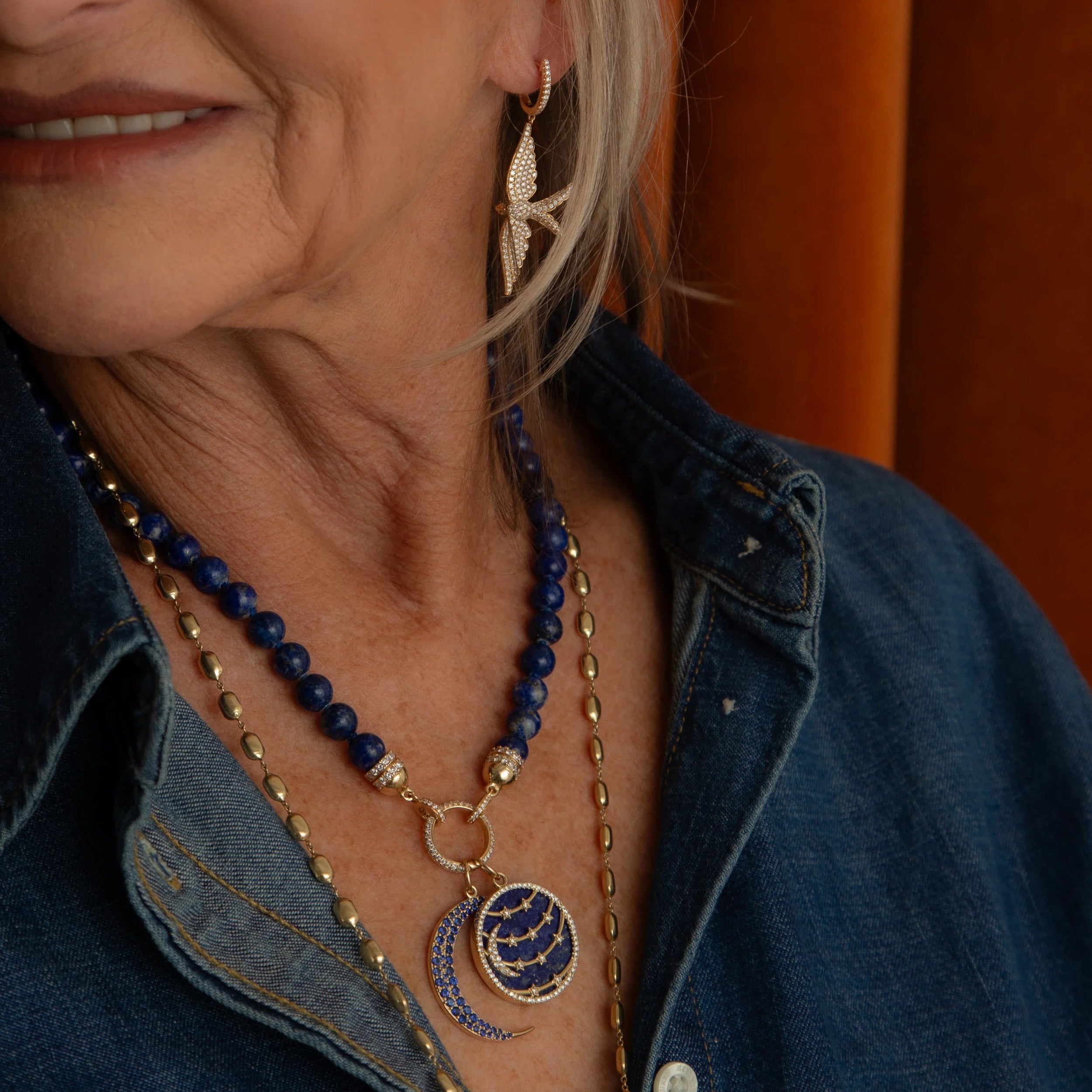 Moon to My Stars Lapis Celestial Charm by Lionheart - At Present Jewelry