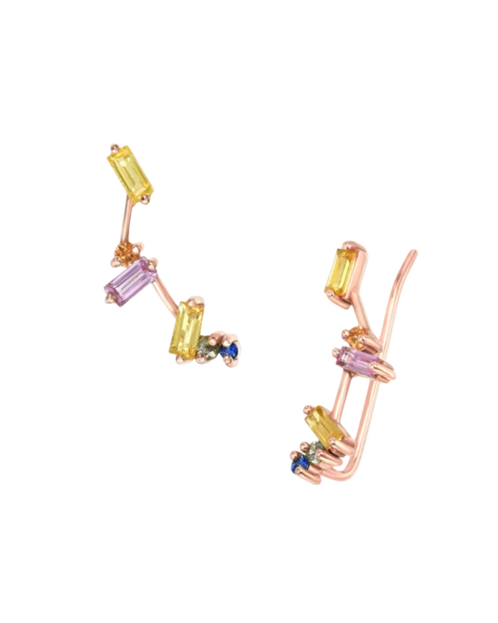 Motley Sapphire Climbers by Meredith Young - At Present Jewelry