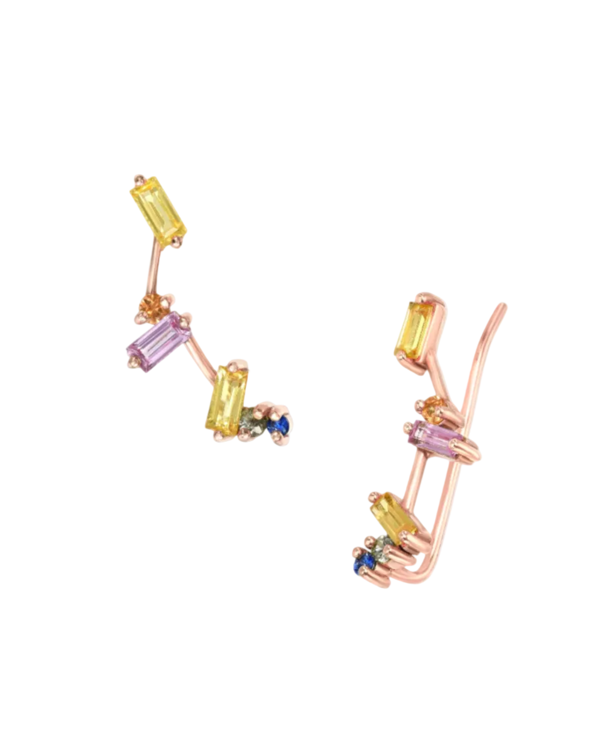 Motley Sapphire Climbers by Meredith Young - At Present Jewelry