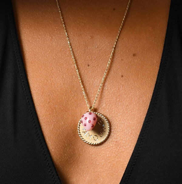 Strawberry Opal Pendant by Ariel Gordon Jewelry - At Present Jewelry
