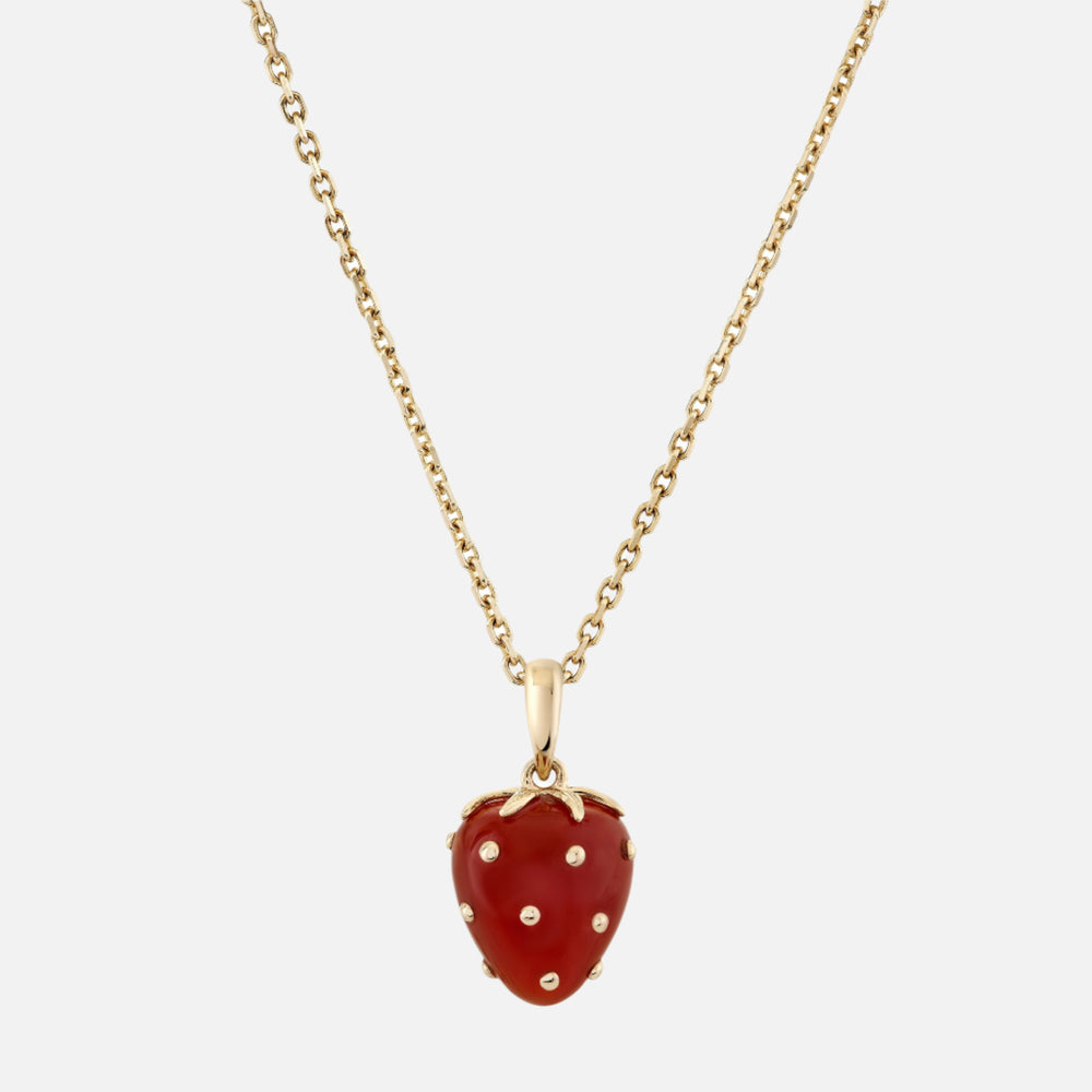 Petite Strawberry Agate Pendant by Ariel Gordon Jewelry - At Present Jewelry