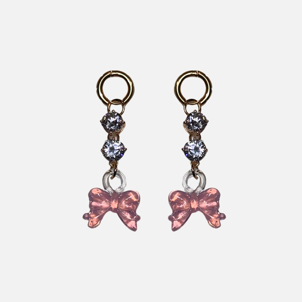 Midnight Dance Bow-Peep Earrings, Pink