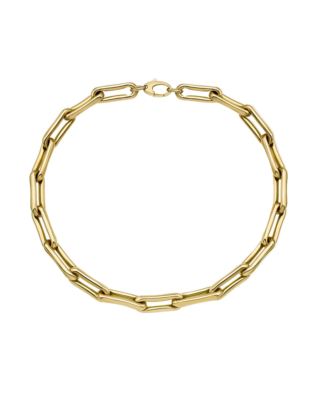 Milano Large Elongated Chunky Pinched Link Gold Chain