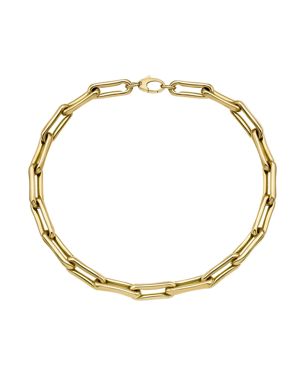 Lionheart Milano Large Elongated Chunky Pinched Link Gold Chain - At ...