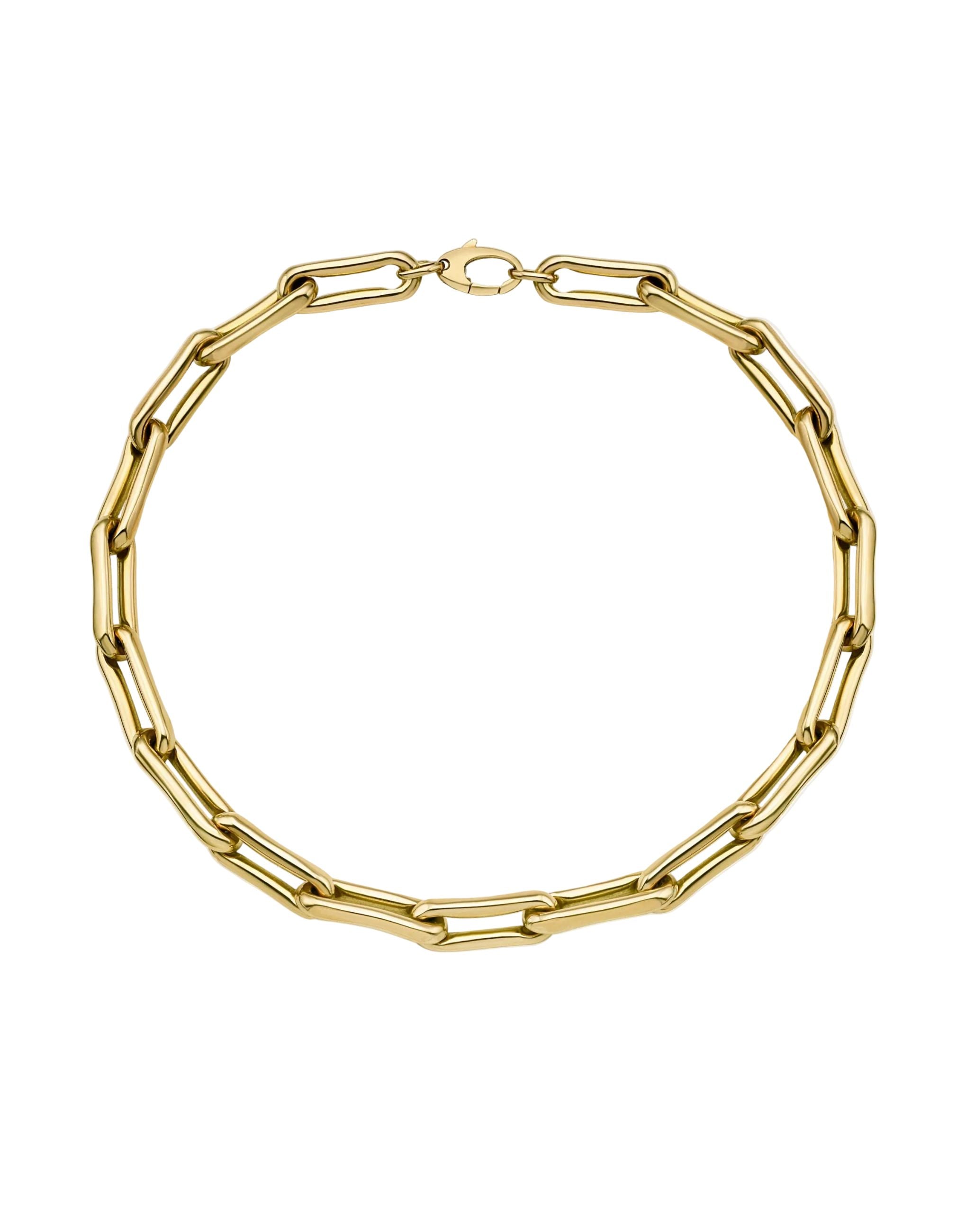 Milano Large Elongated Chunky Pinched Link Gold Chain