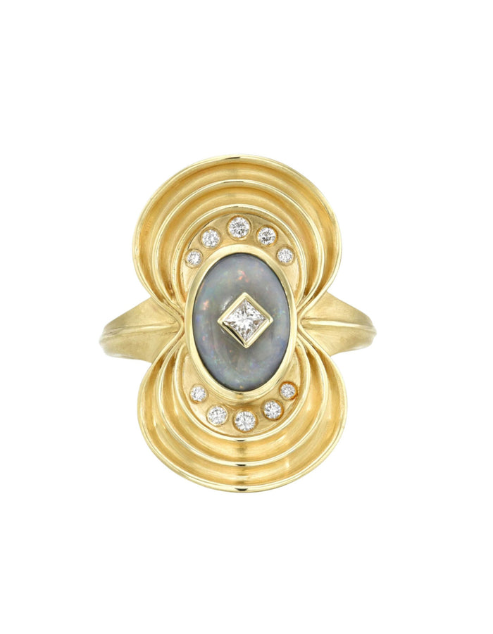 White Opal Luxe Nebula Ring