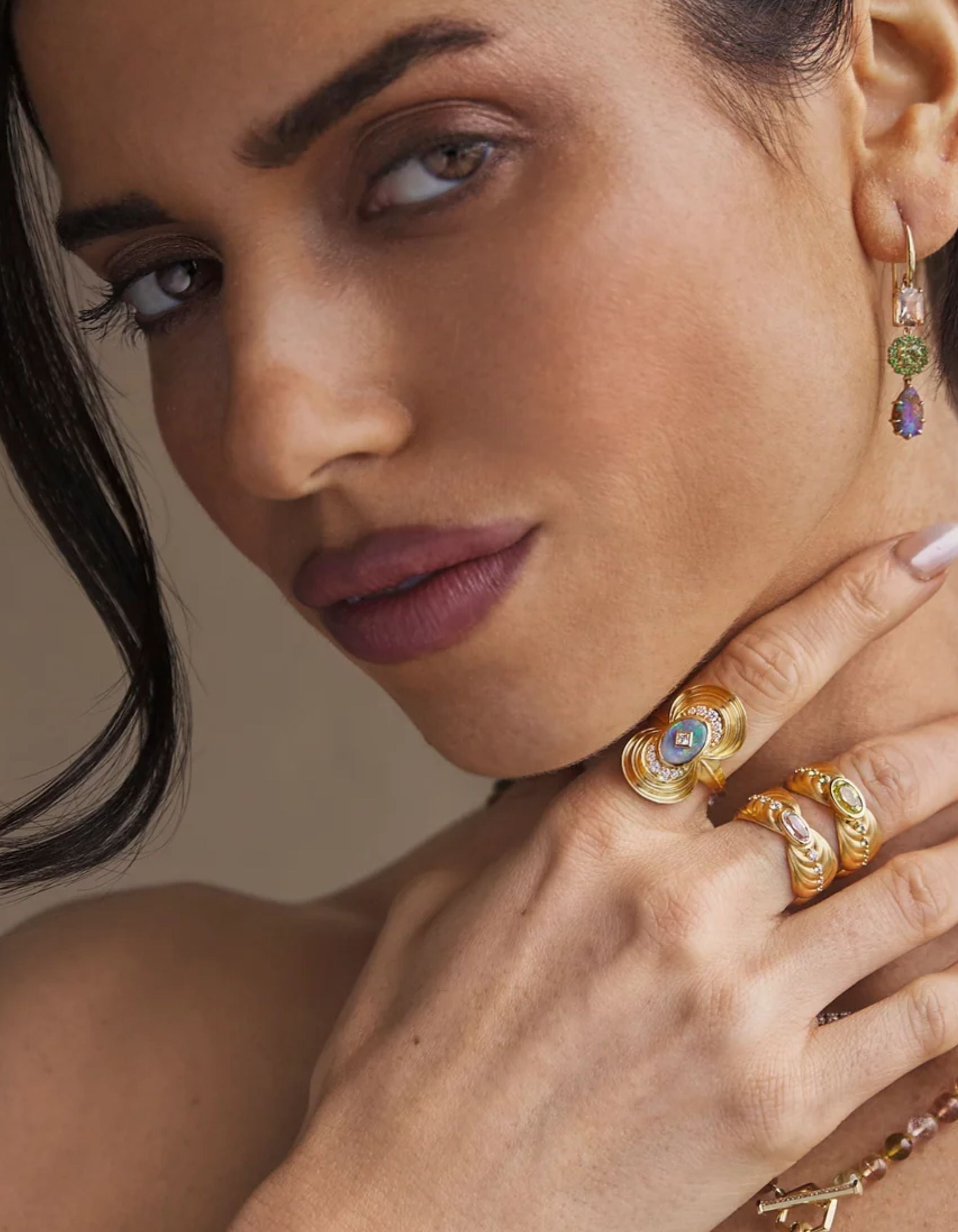 White Opal Luxe Nebula Ring