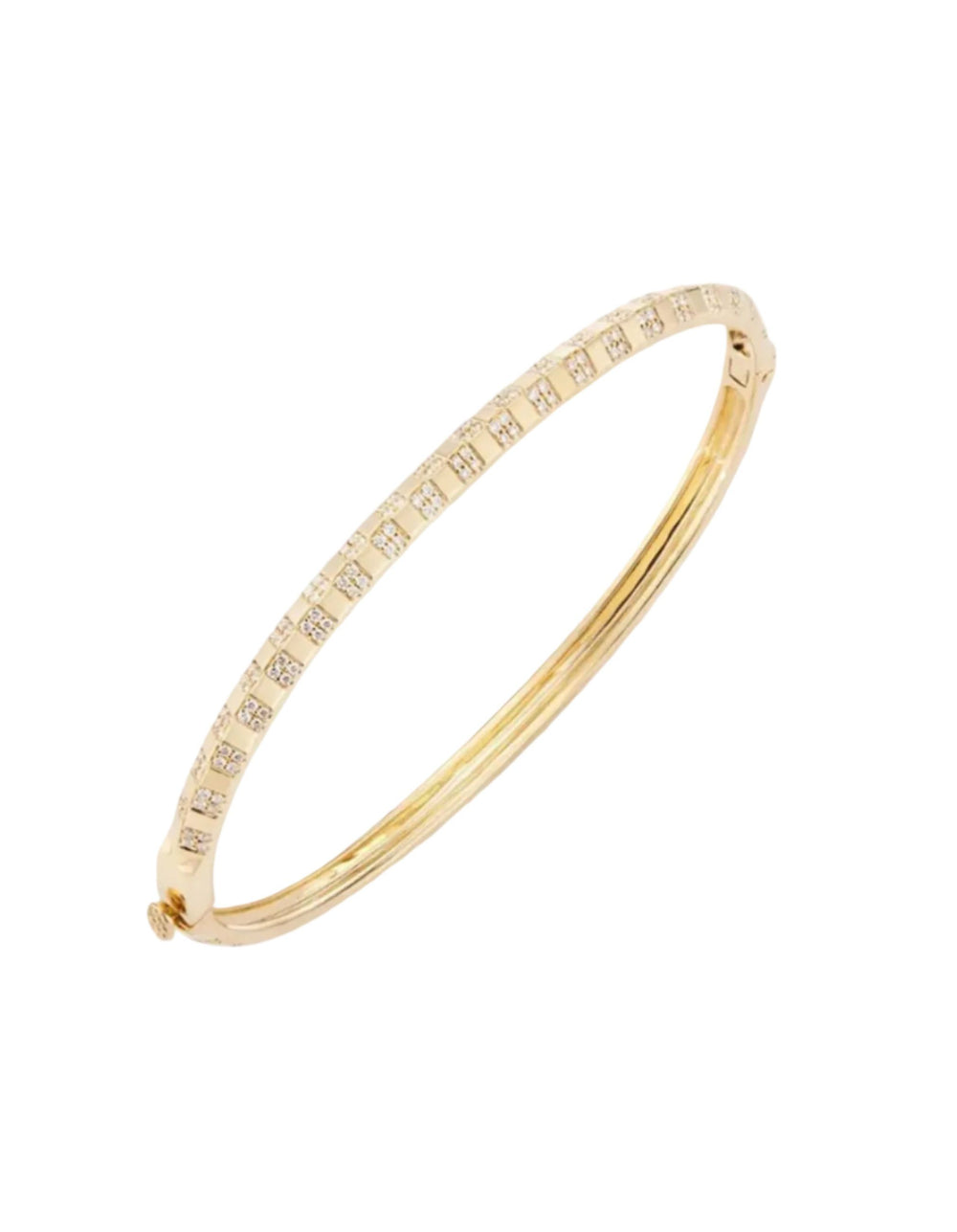 Pinstripe Strength Knife Edge Diamond Bangle Bracelet