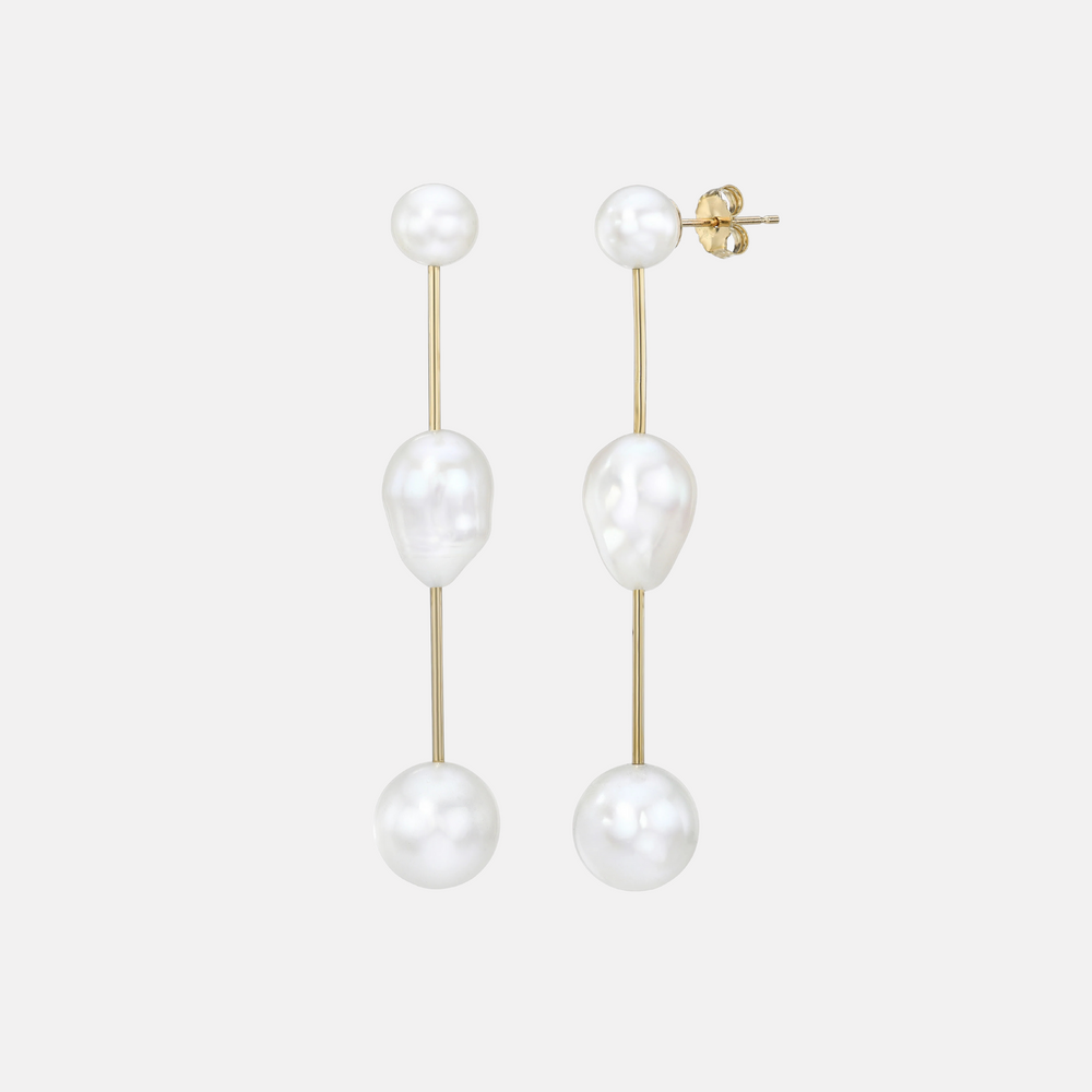 Round Cloudbar Earrings by White/Space - At Present Jewelry