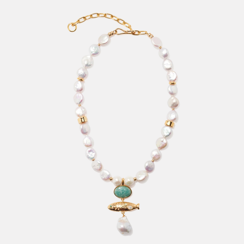 Sardinia Pearl Necklace by Lizzie Fortunato - At Present Jewelry