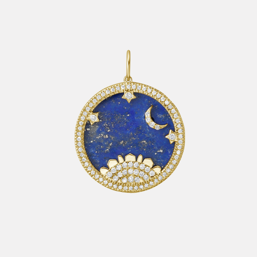 Starry Night Lapis Mountain Charm by Lionheart - At Present Jewelry