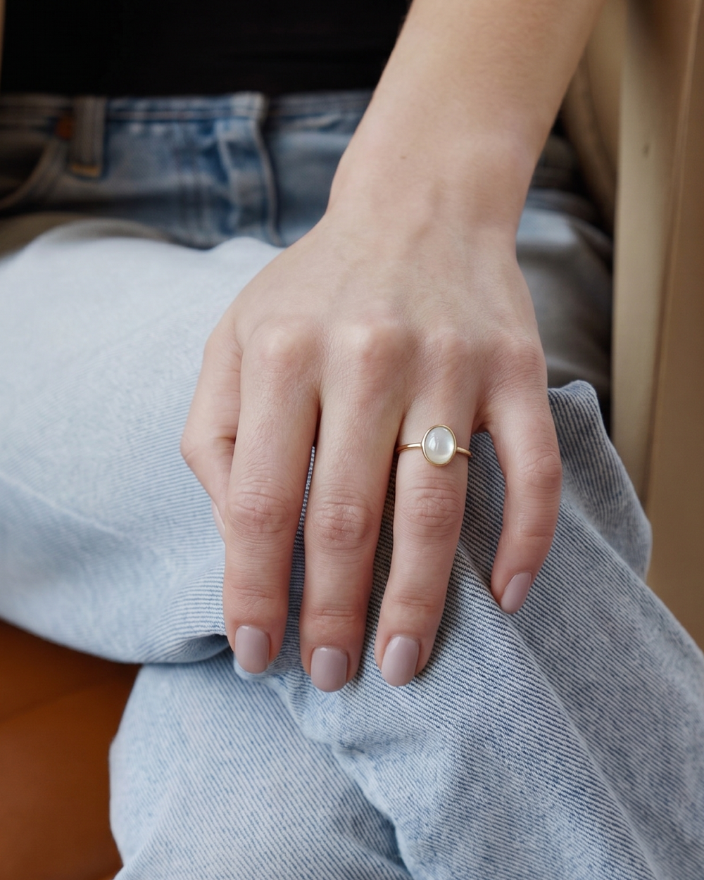Oval Moonstone Ring