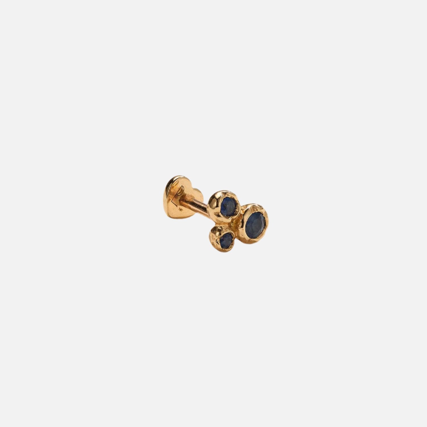 Blue sapphire trio molten stud earring by Pamela Love