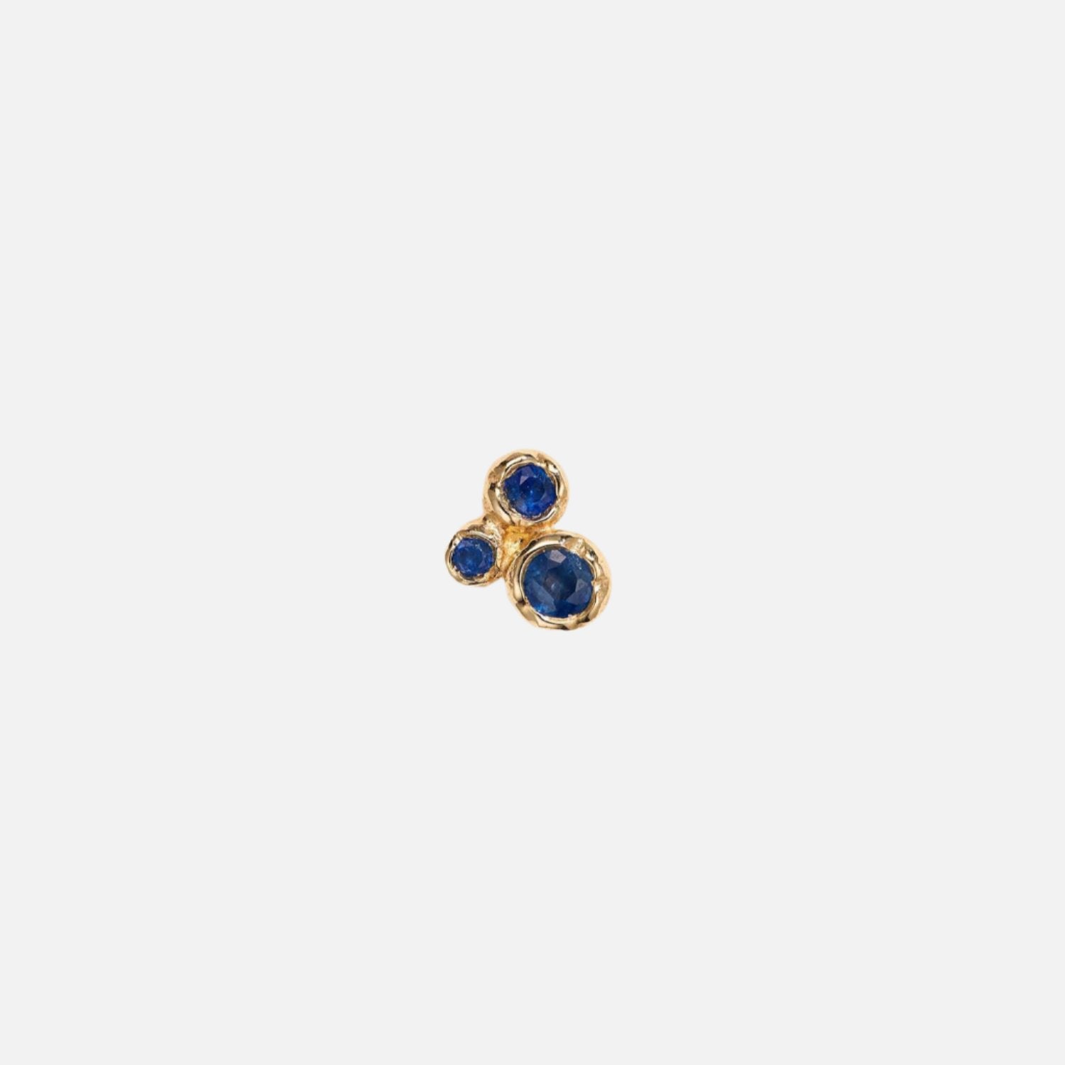 Blue sapphire trio molten stud earring by Pamela Love