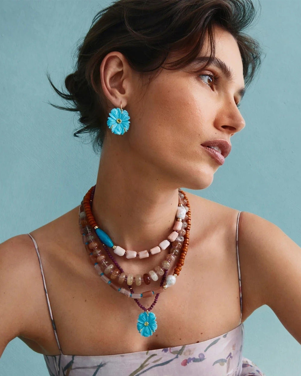 New Bloom Earrings, Cerulean by Lizzie Fortunato - At Present Jewelry