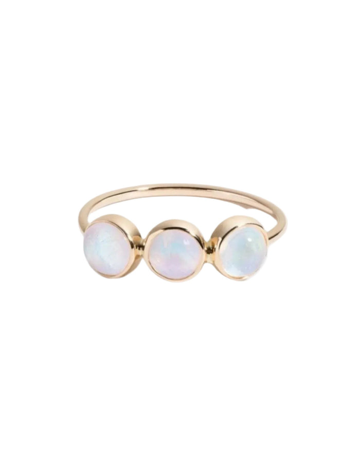 Triple Rainbow Moonstone Ring by A.M. Thorne - At Present Jewelry
