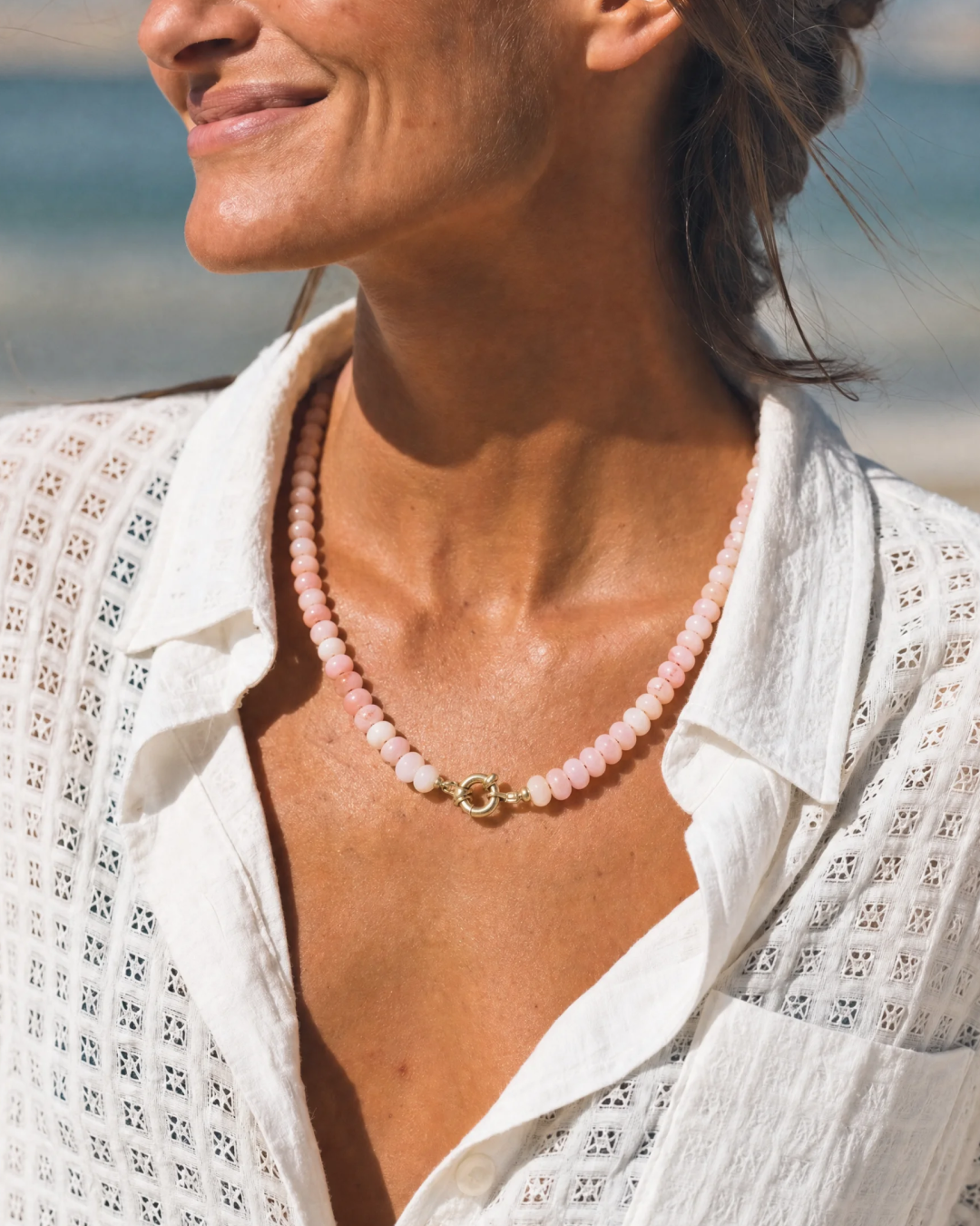 Rosewater Pink Opal Necklace