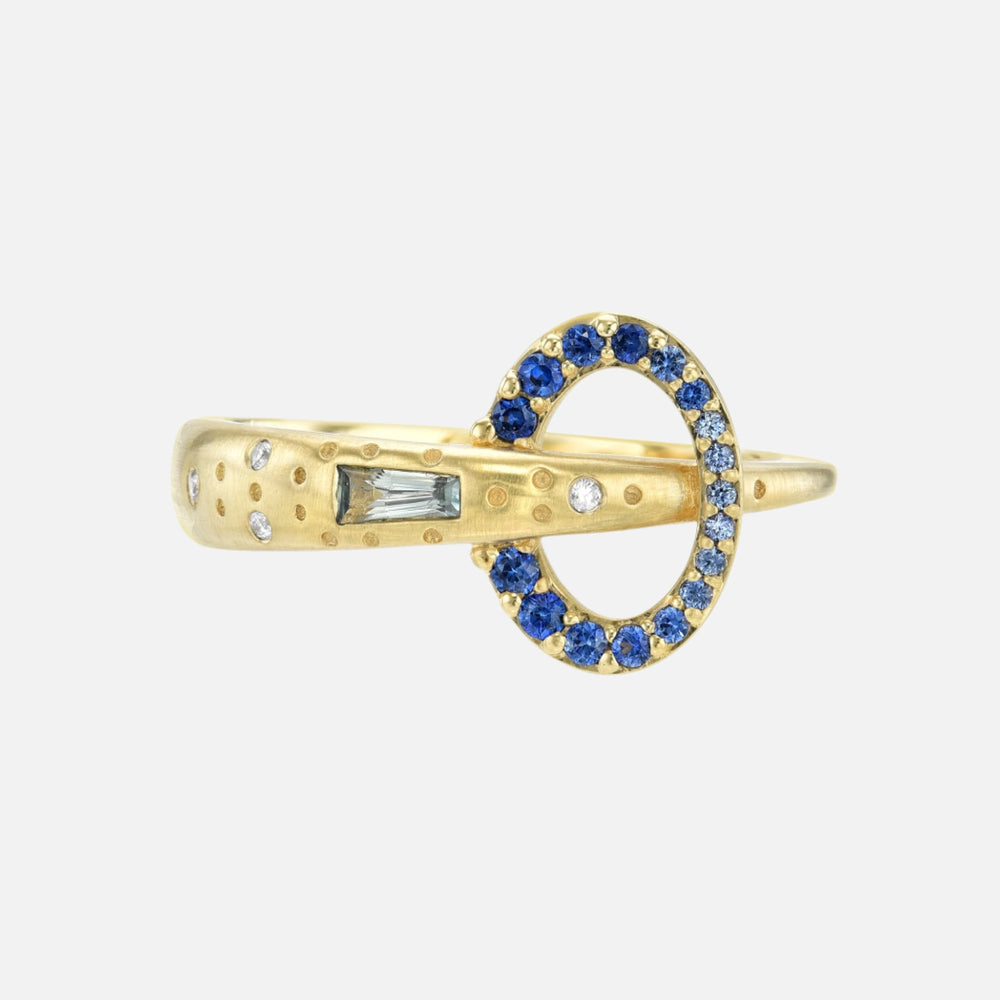 Lagoon Supernova Line Ring by Meredith Young - At Present Jewelry