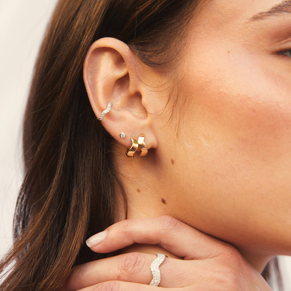 Slim Diamond Form Ear Cuff by Eriness - At Present Jewelry