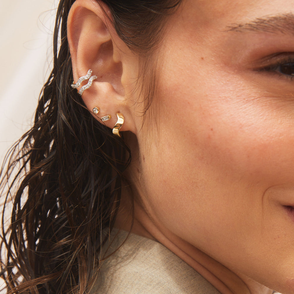 Slim Diamond Form Ear Cuff by Eriness - At Present Jewelry