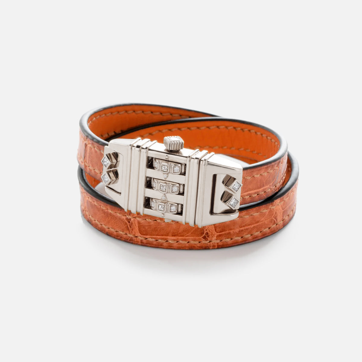 Code Bracelet, Orange Leather