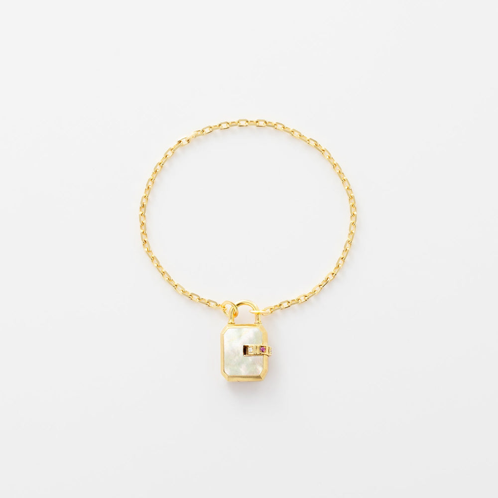 Mini Padlock, Pearl by James Banks Design - At Present Jewelry