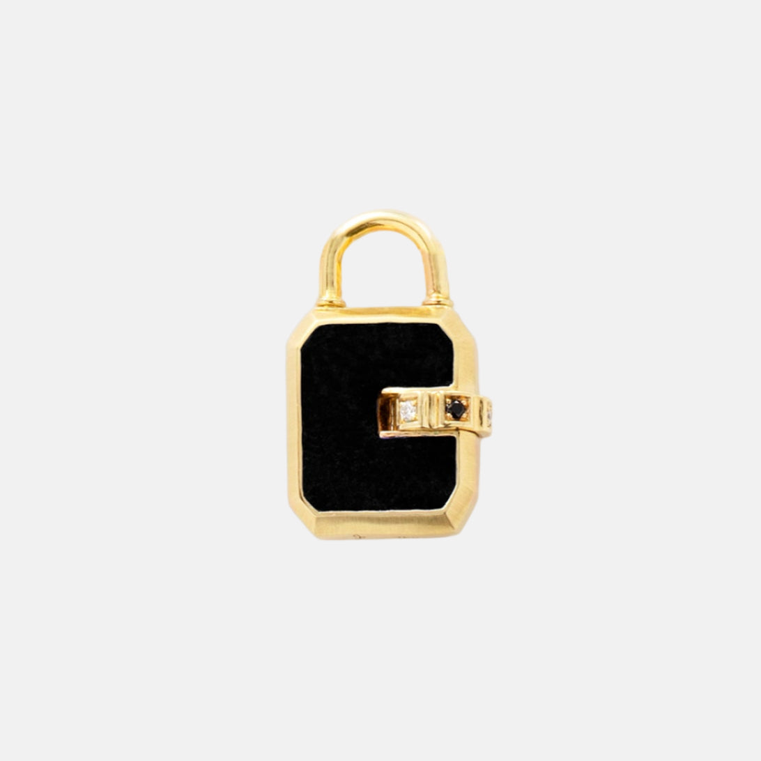 Mini Padlock, Onyx by James Banks Design - At Present Jewelry