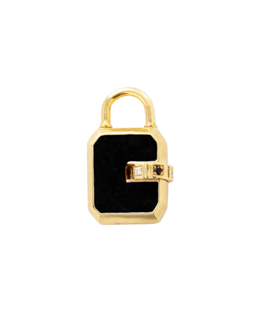 Mini Padlock, Onyx by James Banks Design - At Present Jewelry
