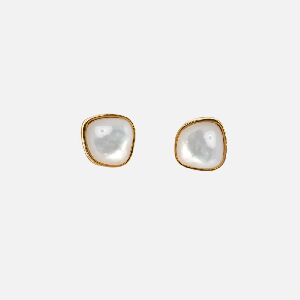 Bay Studs, Mother-of-pearl - At Present Jewelry