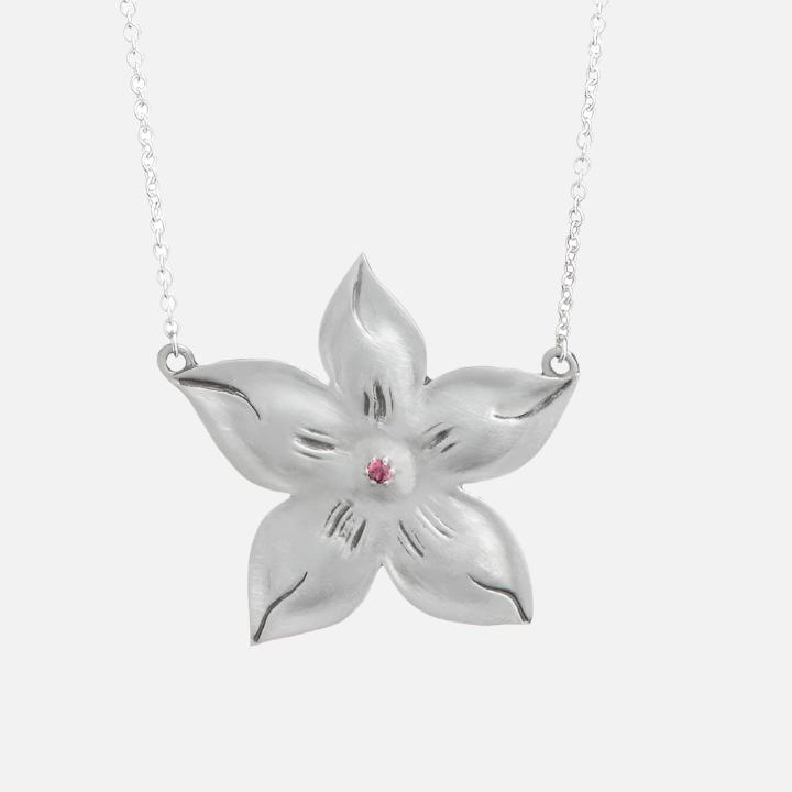 Silver Fleur Necklace - At Present Jewelry