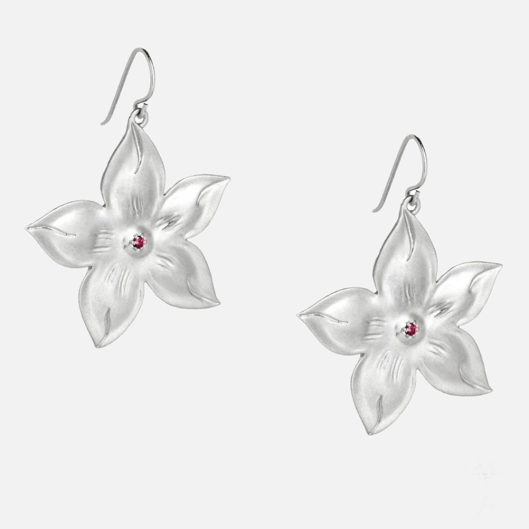 Silver Fleur Earrings - At Present Jewelry